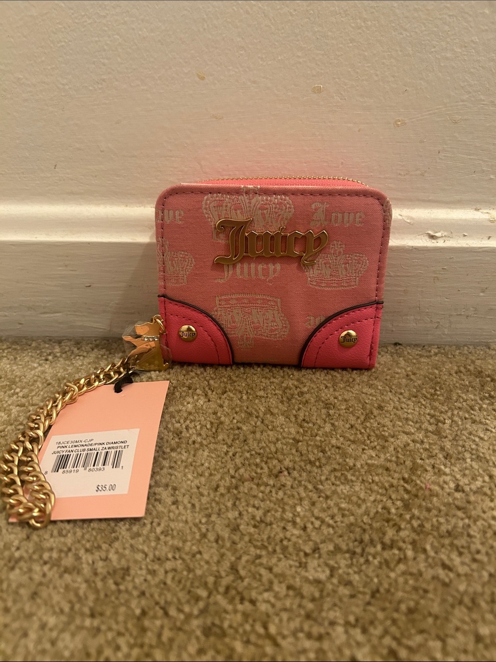 Juicy Couture Pink Logo Zip-Around Wallet